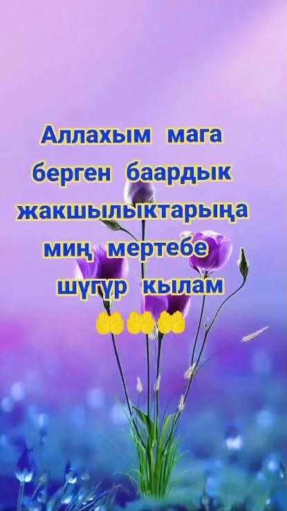 Аллахыма чексиз шугур бугунку жакшылыгына