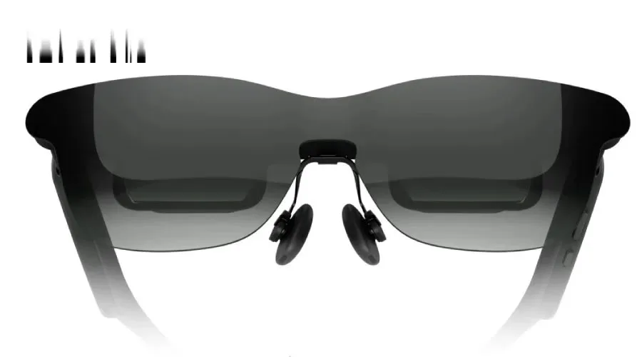 AR-очки RayNeo GT Max, отличающиеся кинематографическим углом обзора 59 градусов.

✓ Огромный виртуальный экран: Очки создают эффект просмотра 267-дюймового экрана с расстояния 6 метров.

✓ Изображение и звук: Используются дисплеи Micro-OLED с поддержкой Dolby Vision и аудиосистема от Bang & Olufsen.

✓ Управление: Устройство оснащено отдельным чипом для пространственных вычислений и фиксации изображения в пространстве